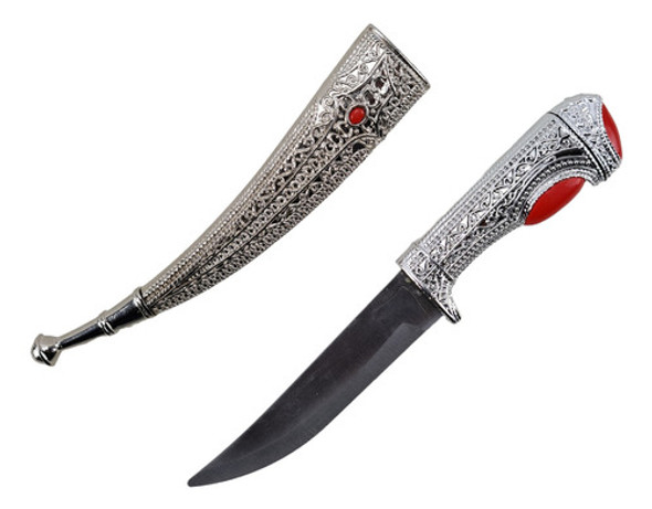 Adaga Medieval Bainha Prateada Luxo Decoração Presente 0