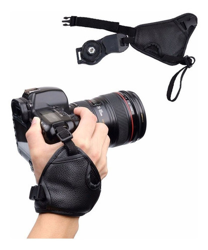 Alça Mão Universal Para Câmera Dslr Alta Qualidade Couro 0