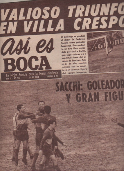Revista Asi Es Boca * Vs Atlanta - Nº 572- Año 1966 0
