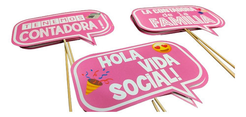 Cartelitos Props Deco Recibida Contadora X8u 0