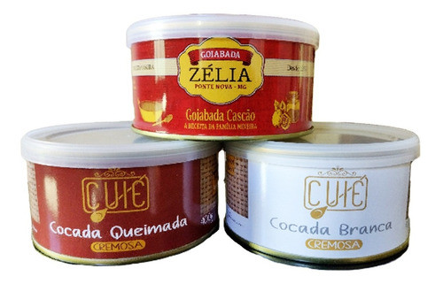 Goiabada Zélia + Cocada Queimada + Cocada Branca Lata 0