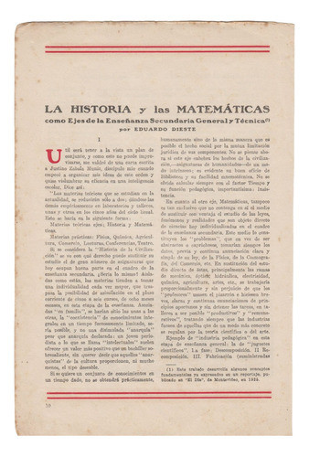 1929 Eduardo Dieste La Historia Y Las Matematicas Uruguay 0