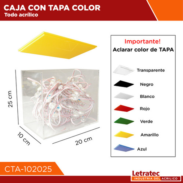 Caja Acril Con Tapa, Vitrina/contenedor Cta-102025 1