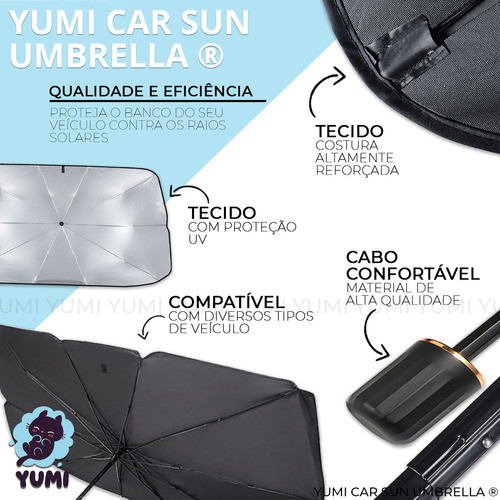 Guarda Sol Parabrisa Carro Proteção Solar Uv Guarda Chuva 1