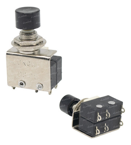 4 Pulsadores Push Switch Interruptor 5a 250v Negro Na Nc 0