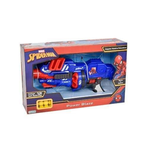 Pistola Spiderman Power Blaze Con Pelotas Original Ditoys 0