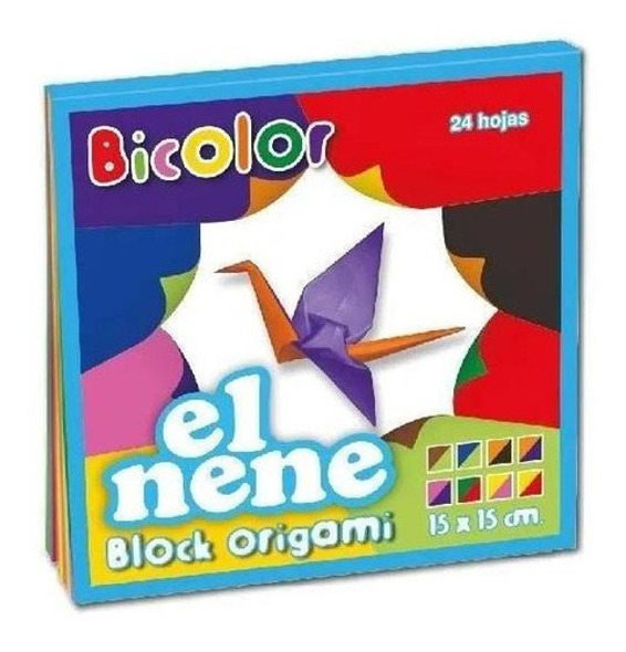 Block El Nene Origami 15 X 15 Bicolor 24 Hs Surtido De Color 0