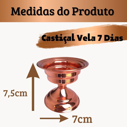 Castiçal Em Cobre Para Vela De 7 Dias 1