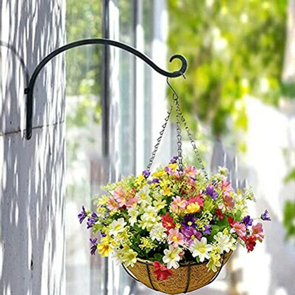 Lesrant Cesta Colgante De Flores Artificiales De 12 Pulgadas 1