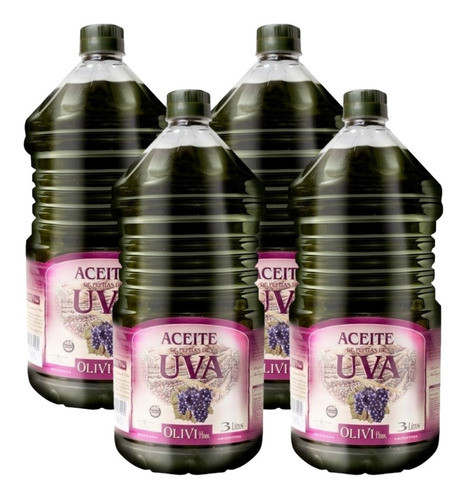 Aceite Pepitas De Uva Mendoza Olivi Hnos Bidon 3 Lt X 4 0