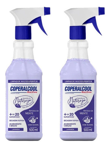 Kit C/ 2 Limpador Multiuso Álcool Perfumado 500ml - Lavanda 0