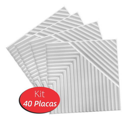 40 Placas Revestimentos 3d Decorativas Paredes Tetos Ripado 1