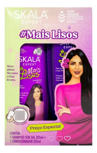 Skala Shampoo + Acondicionador Mais Lisos 325ml Lfme 0