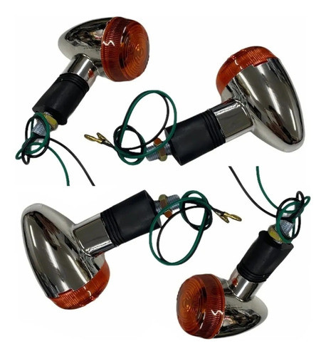 Guiño Farol De Giro Cafe Racer Custom Chopper Cromado X4 -xp 0