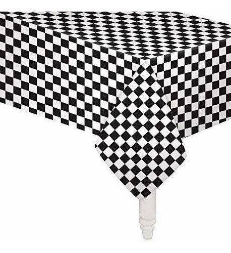 Pack De 6 Negro Y Blanco A Cuadros Bandera Funda Para Mesa F 0