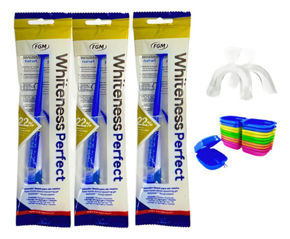3 Jeringas Whiteness Perfect 16% O 22% + Cubetas 0