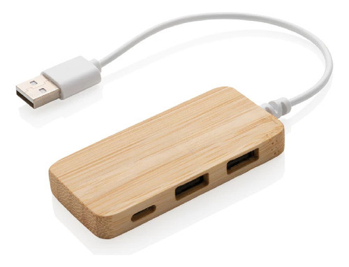 Usb Hub 2usb+usb C Bamboo - Mosca 0