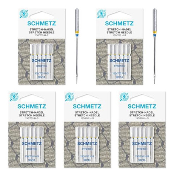 5 X 5 Agujas Schmetz Stretch Size 90/14 0