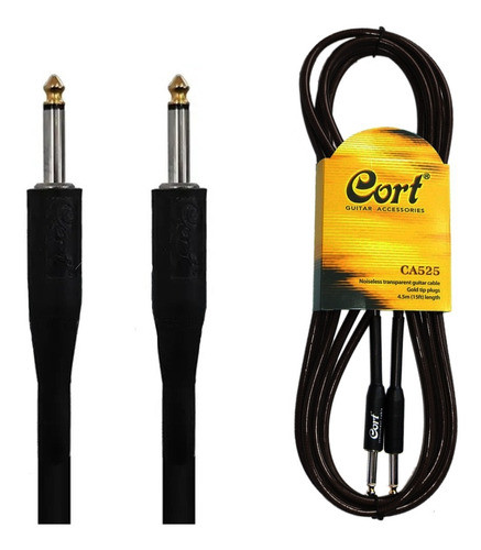 Cable Para Guitarra Bajo Cort Ca525 Plug Plug 4,5 Metros 0