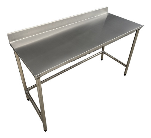 Bancada 100x40 Inox Industrial Sem Prateleira Com Espelho 0