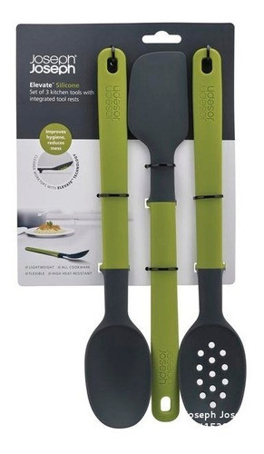 Juego 3 Piezas De Cocina En Silicona Gris Y Verde Joseph 1