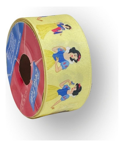Fita De Gorgurão Estampada 38mm Bela Fita Nº9 Branca De Neve 0