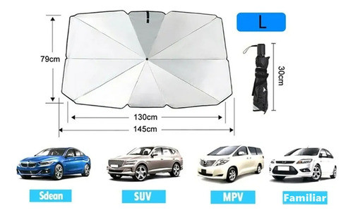 Sombrilla Parabrisas Coche Protección Solar Uv Paraguas 1