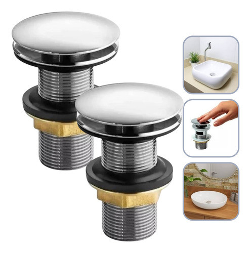 Kit Válvula 2pç 7/8 Click Luxo Inteligente Inox  Banheiro 0