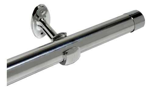 Kit Varão P/ Cortina Simples Cromado 28mm 3 Metros Alumínio 0