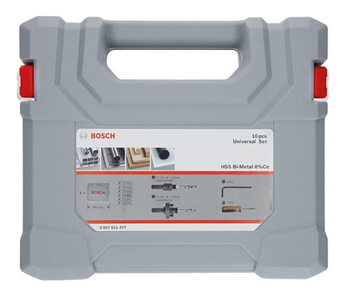 Juego De Sierra Copa Bosch 10 Piezas Con Estuche 8% Cobalto 1