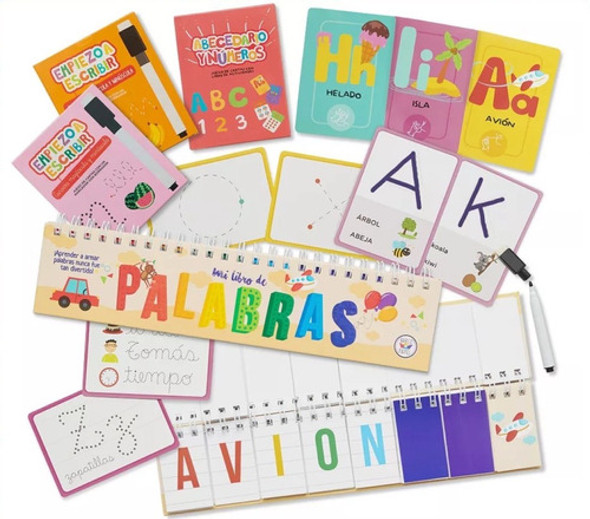 Set X4 Carta Didáctica Empiezo A Escribir + Libro Palabras P 1