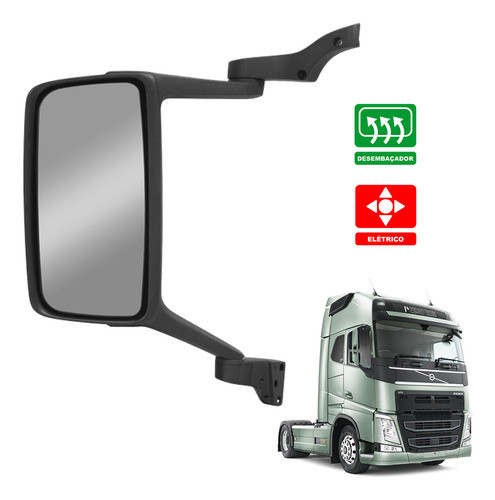 Espelho Le Volvo Fh 2010 À 2014 Com Desembaçador Elétrico 1