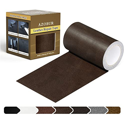 Parche Adhesivo Azbour Reparar Cuero Muebles 6x457cm Marron 0