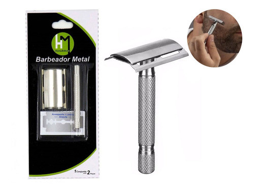 Kit 6 Aparelhos De Barbear Metal Retrô + 6 Lâminas Brinde 1