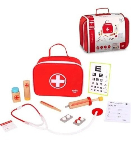 Juego De Doctor Medico En Valija De Madera Magnific 1
