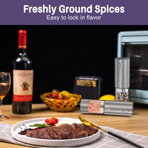 Molinillos Eléctricos De Sal Y Pimienta, Ajustable, Negro 1