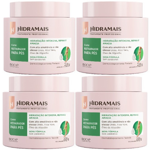 Creme Restaurador Para Os Pés 220g Hidramais 4 Unidades 0
