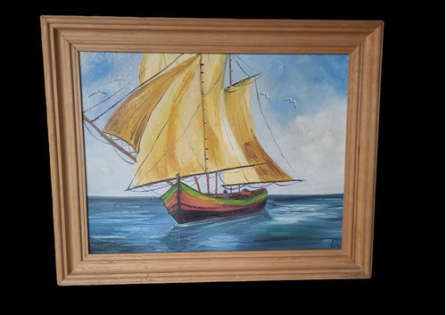Veraliz Cominato Quadro Ost Caravela Ao Mar 30x40 Cm 1