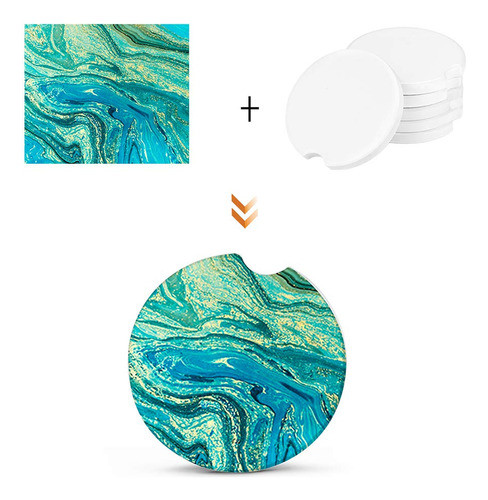 Portavasos Para Automovil De Sublimacion, 12 Posavasos De Ce 1