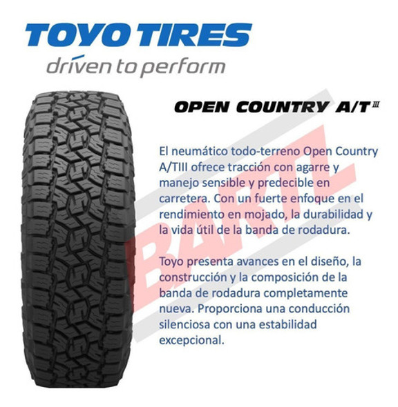 Cubierta 245/65/17 Toyo Open Country At3 Balanceada 1