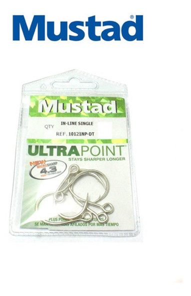 Anzuelo Mustad 10121np 6/0 Inline Single Hooks Señuelos X5u 1