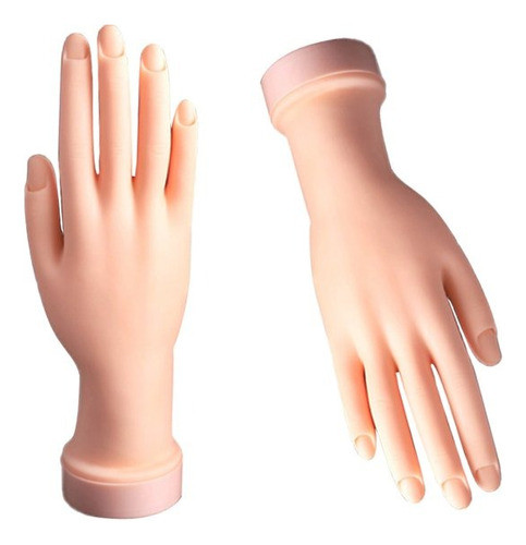 Mão P Treino Manicure Silicone Unhas Gel Dedo Pratica 2unida 1