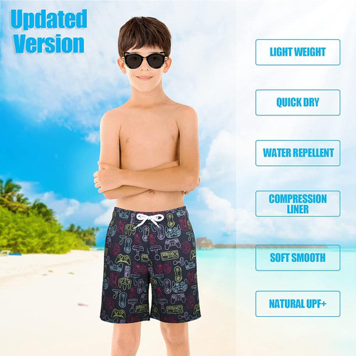 Lucowee Boys Swim Trunks With Boxer Brief Liner Compression 1