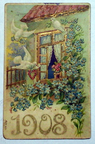 Antigua Tarjeta Postal 1908 Estampa En Relieve 0