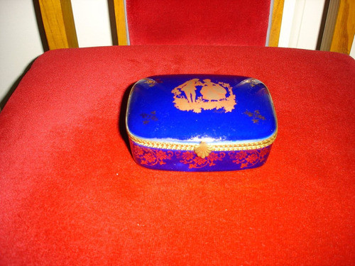 Antiguo Alhajero De Porcelana Y Bronce Labrado Limoges 0