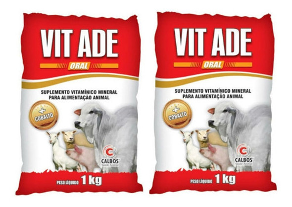 2un Vit Ade Vitamínico 1kg Calbos Misturar Sal/ração 0