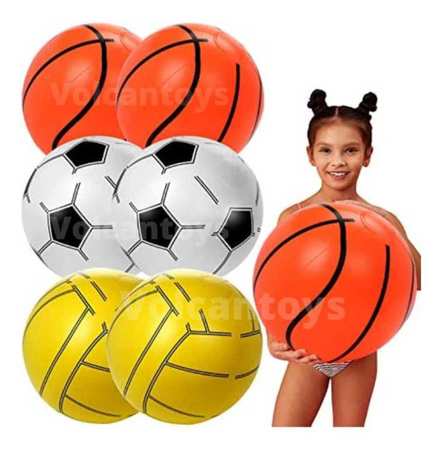 Pelota Playera Inflable Verano Fútbol Básquet Voley X1 1