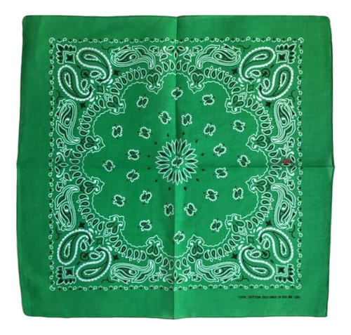 Bandana Quadrada 55x55cm Verde  Estilo Unissex 0