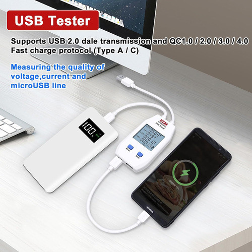Ut658dual Lcd Usb Tester Detector Digital Voltímetro Amperím 1