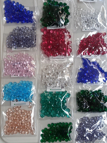Cristal  Cor  ( Vidro) Para  Semi Joias, Prata Pacote 100 0